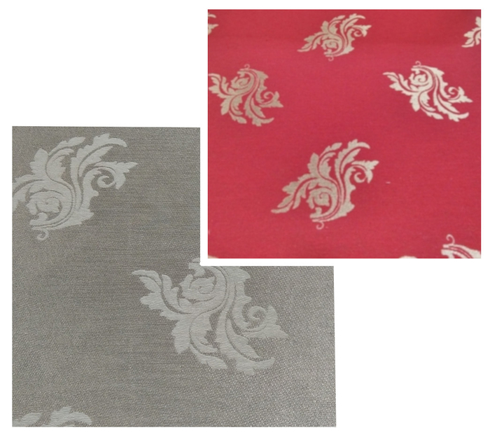 Acanthus mintás Lurex <br/>Kétoldalas textília - Ezüst - fehér mintás