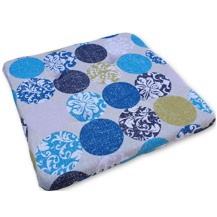 Ülőpárna - Kék körmintás <br/>35x35x3 cm - Négyzet