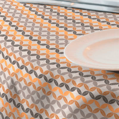 Narancs-szürke mintás letörölhető textil terítő