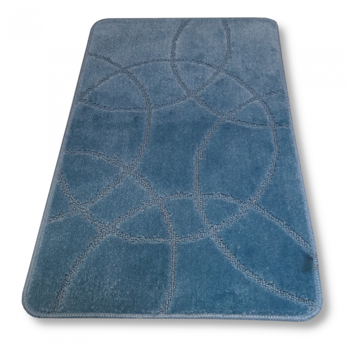 Türkizkék mintás <br/>1 részes fürdőszoba szőnyeg