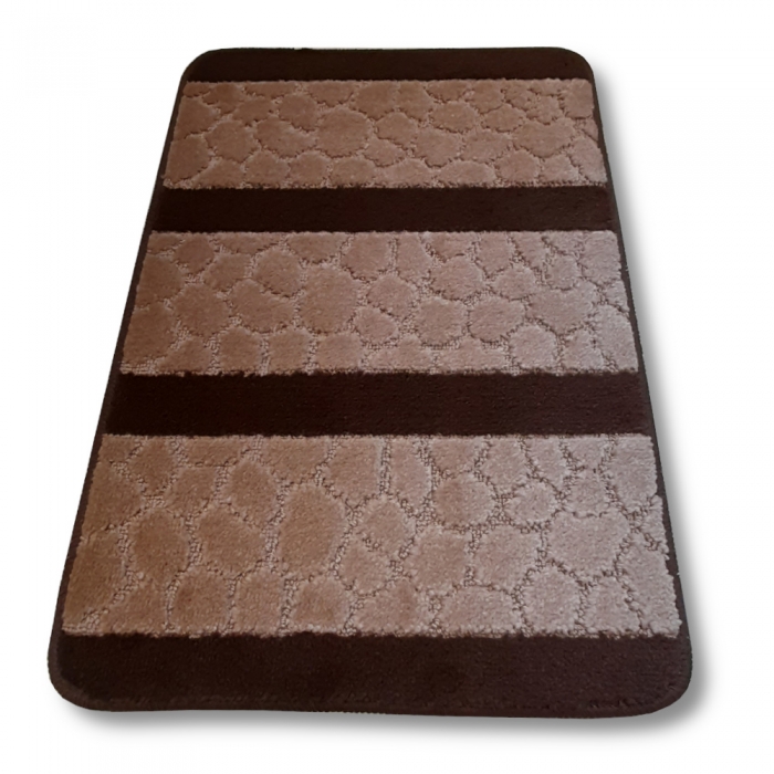 Barna mintás <br/>1 részes fürdőszoba szőnyeg