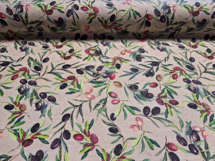 Oliva bogyó mintás<br>letörölhető textil terítő
