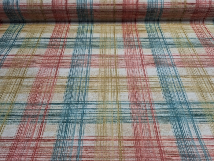 Színes kockás<br>letörölhető textil terítő