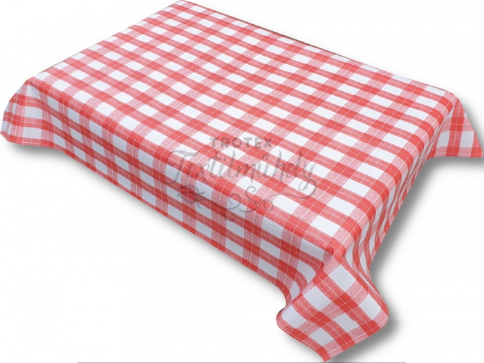 Viaszos vászon terítő méterben<br>Vékony, Piros kockás