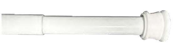 Önfeszítő - Zuhanyfüggöny tartó rúd <br/>65-220 cm, fehér, Jetran - Több méretben