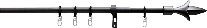16/13mm karnis szett Lilie 1-soros,fekete, 130-240cm