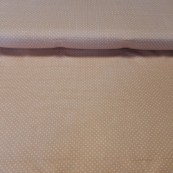 Bézs alapon fehér pöttyös pamutvászon - 4. termékkép