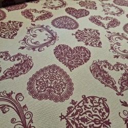 Bordó szív mintásletörölhető textil terítő - 4. termékkép