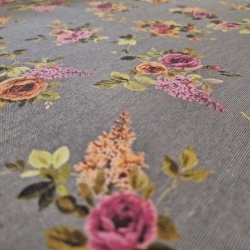 Szürke alapon rózsásletörölhető textil terítő - 3. termékkép