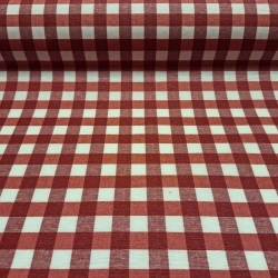 Piros-fehér kockás (1x1cm)letörölhető textil terítő - 2. termékkép