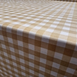 Bézs-fehér kockás (1x1cm)letörölhető textil terítő - 4. termékkép