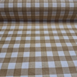 Bézs-fehér kockás (1x1cm)letörölhető textil terítő - 2. termékkép