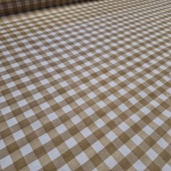Bézs-fehér kockás (1x1cm)letörölhető textil terítő - 3. termékkép