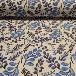 Kék levél mintásletörölhető textil terítő - 2. termékkép