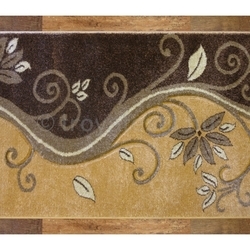Barna futószőnyeg Nyírt virágos minta, 60 cm széles - 2. termékkép