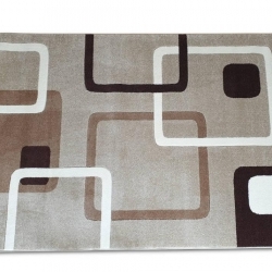Kockás modern mintás Bézs színű szőnyeg - 2. termékkép