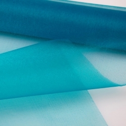 Türkizkék dekor organza 47 cm széles, 10 méter - 2. termékkép