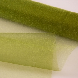 Olivazöld dekor organza 47 cm széles, 10 méter - 2. termékkép