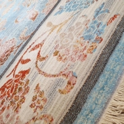 Kék színű koptatott mintás szőnyeg - 285x200 cm - 2. termékkép