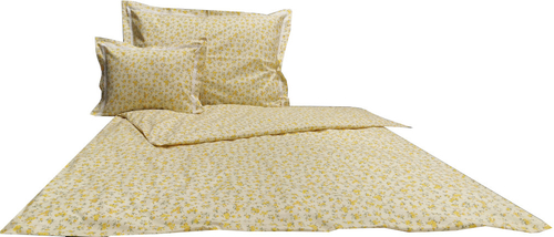 Sárga apró rózsás ágyneműhuzat angol széllel és csipkével <br/>ágyneműhuzat szett