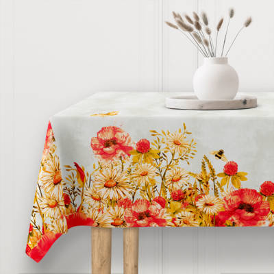 Mezei virág mintás letörölhető textil terítő