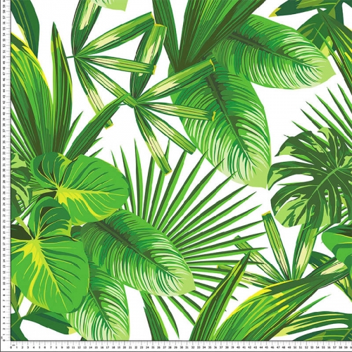 Zöld növény mintás lakástextil <br/>Loneta - 280cm széles