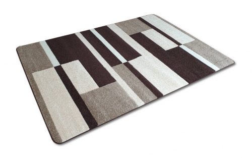 Kockás modern mintás <br/>Barna/Bézs színű szőnyeg