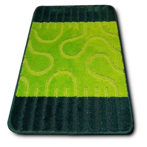 Zöld mintás <br/>1 részes fürdőszoba szőnyeg