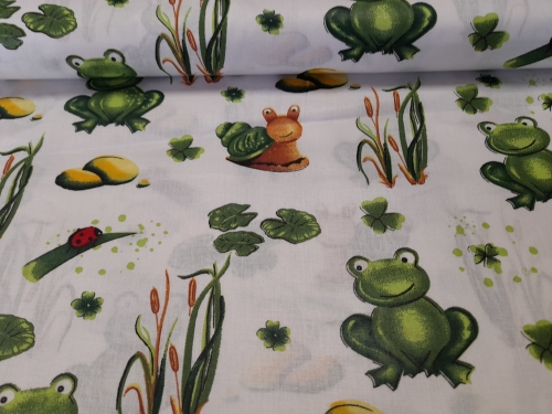 Béka mintás pamutvászon