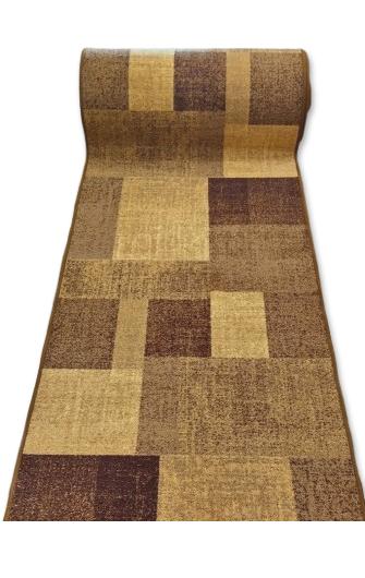 Modern kockás barna futószőnyeg - 67 cm széles