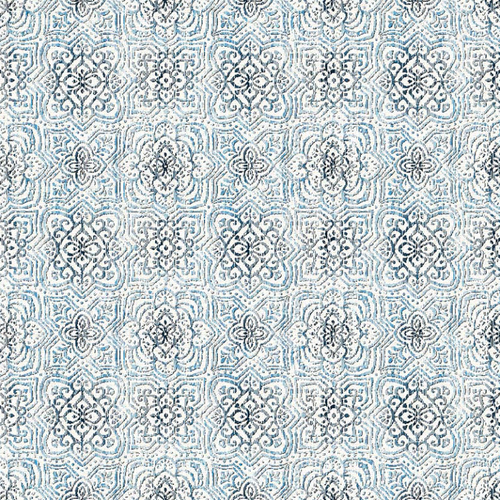 Kék tapétamintás loneta textil – 280 széles <br/>Beltéri, nem UV álló anyag